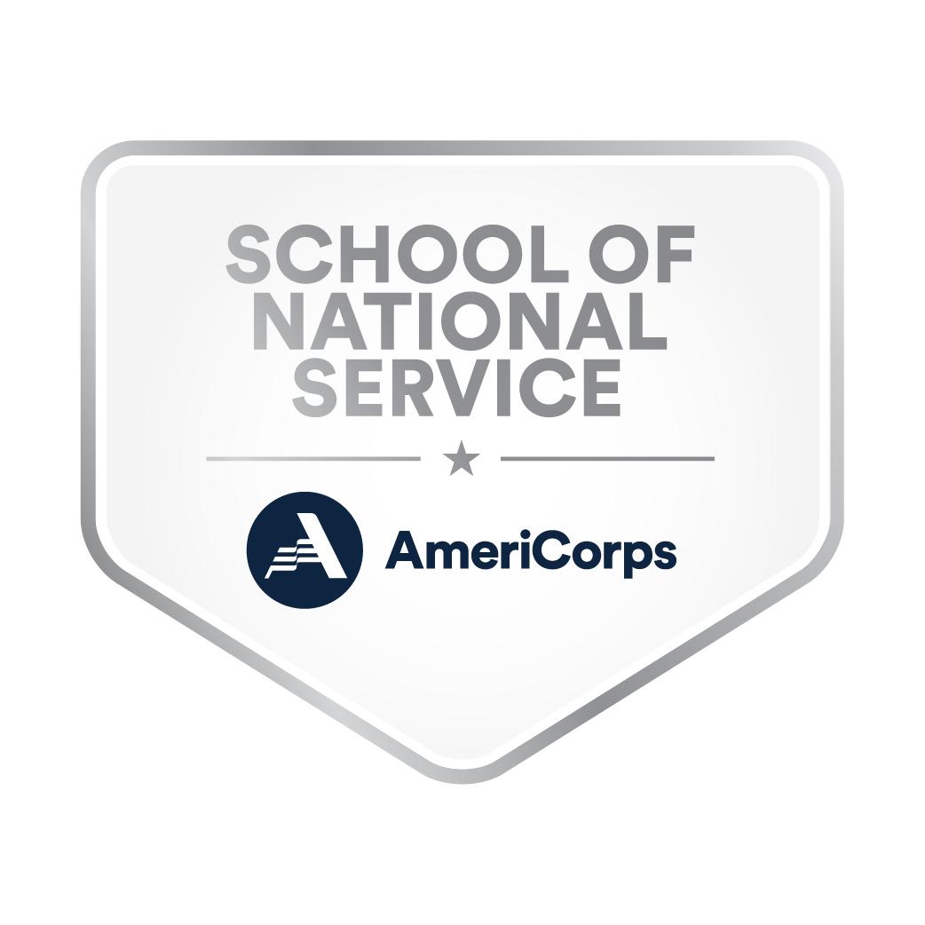 Badge shape with Schools of National Service—AmeriCorps inside