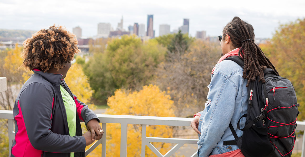 Metro State’s flagship location is conveniently located along Mounds Boulevard between East Sixth and East Seventh Streets and overlooks downtown Saint Paul.