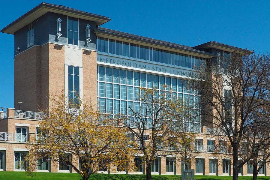 The façade of Metropolitan State University's New Main Building