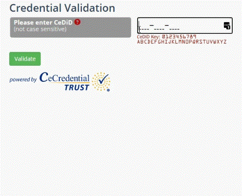 An animation that demonstrates the verification interface.