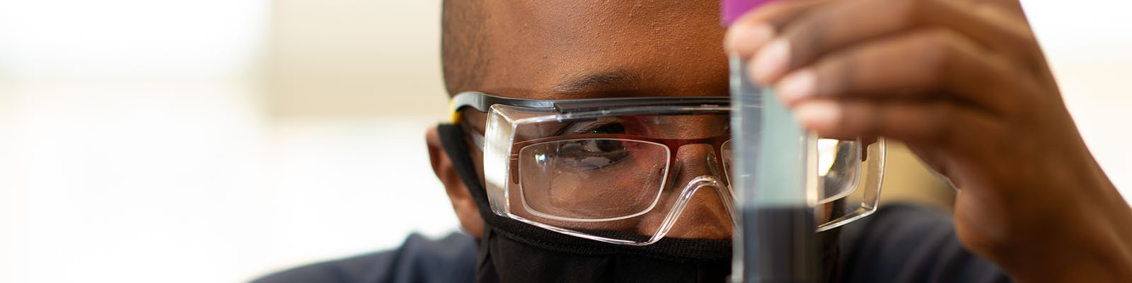 Science student in a lab setting