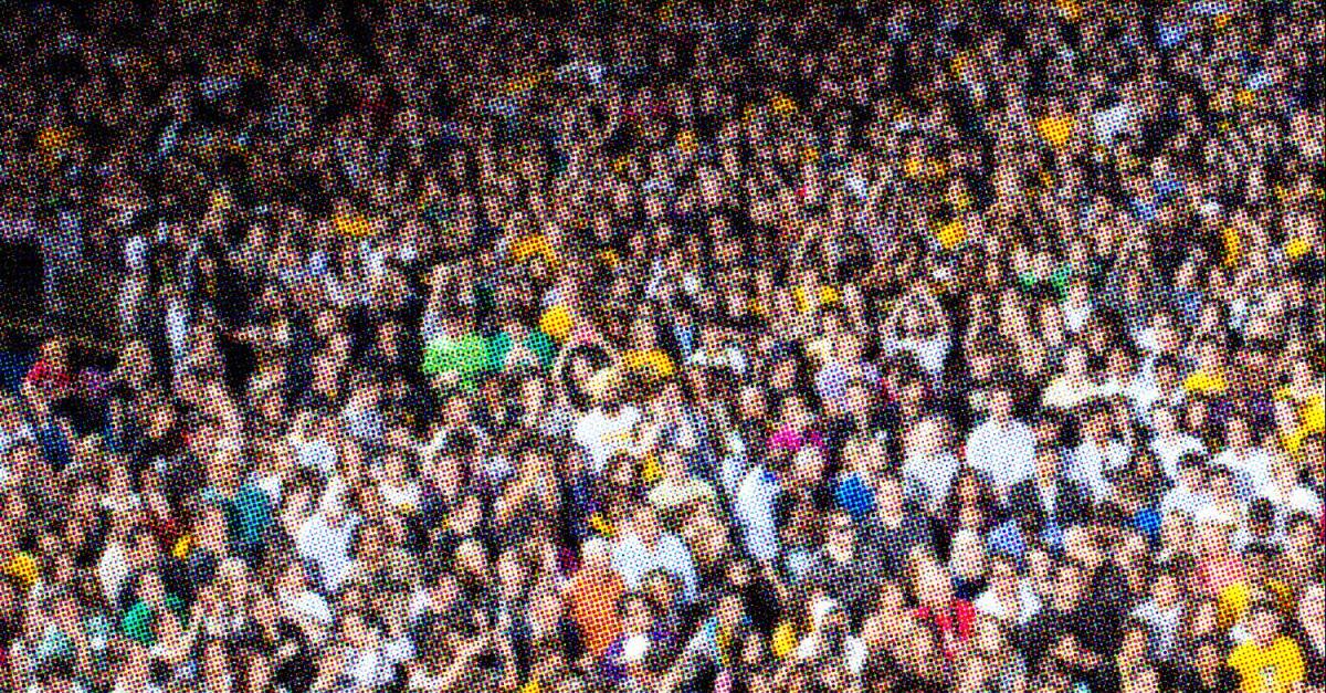 Crowd photo, pixelated
