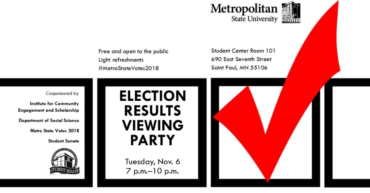 Flyer of Election Results Viewing Party details