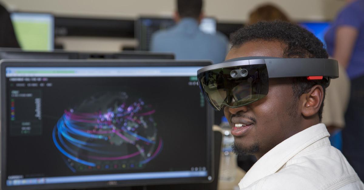 Cybersecurity Student in Lab