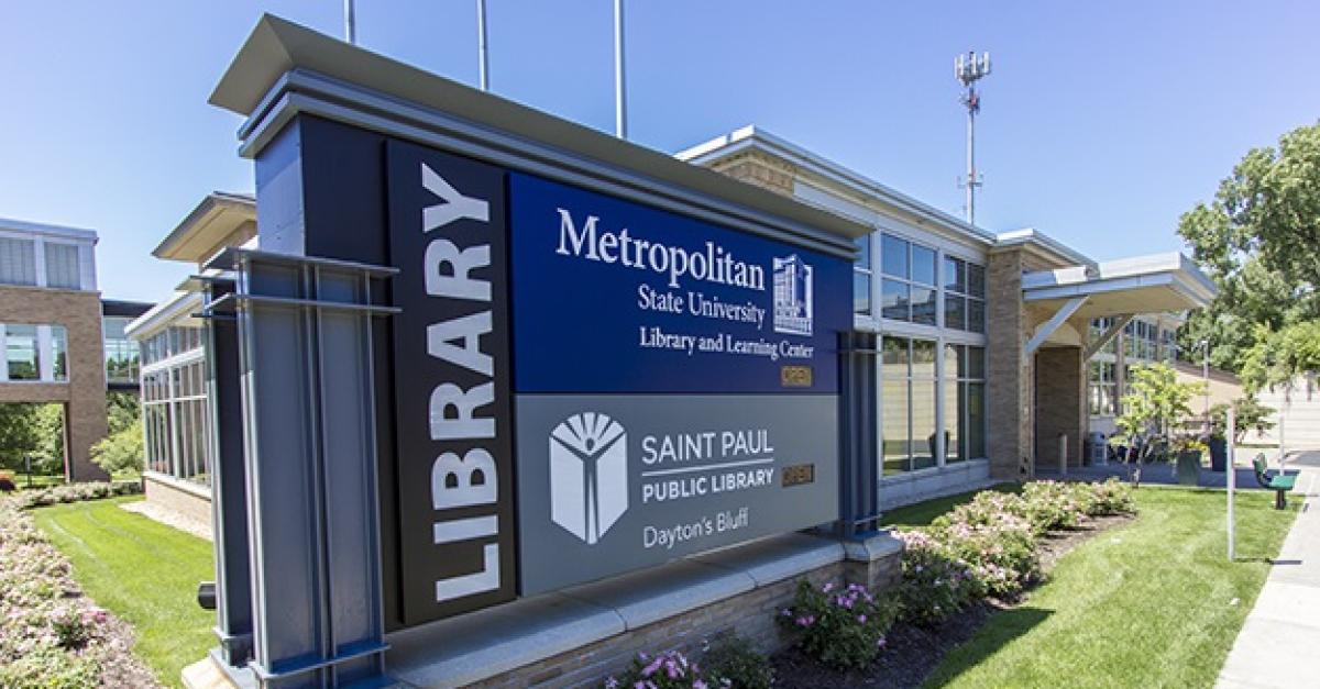 Library and Learning Center sign