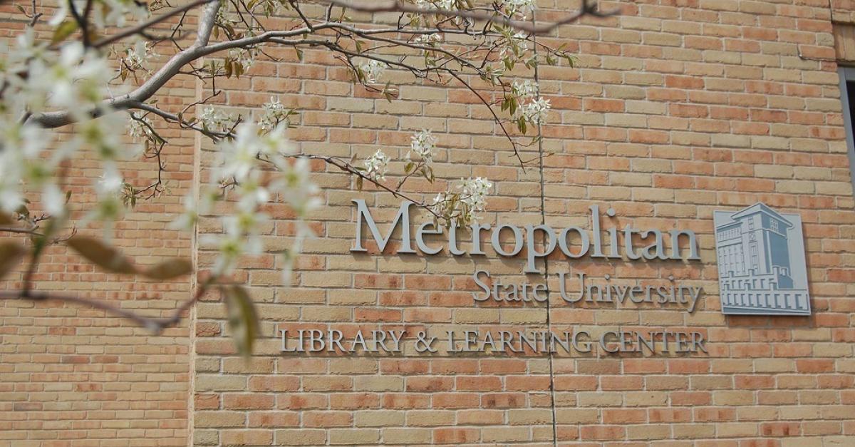 Metropolitan State University Library and Learning Center sign