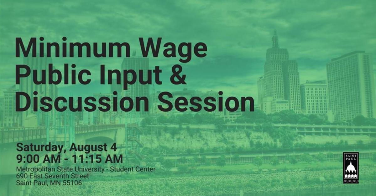 Minimum wage public input and discussion session banner