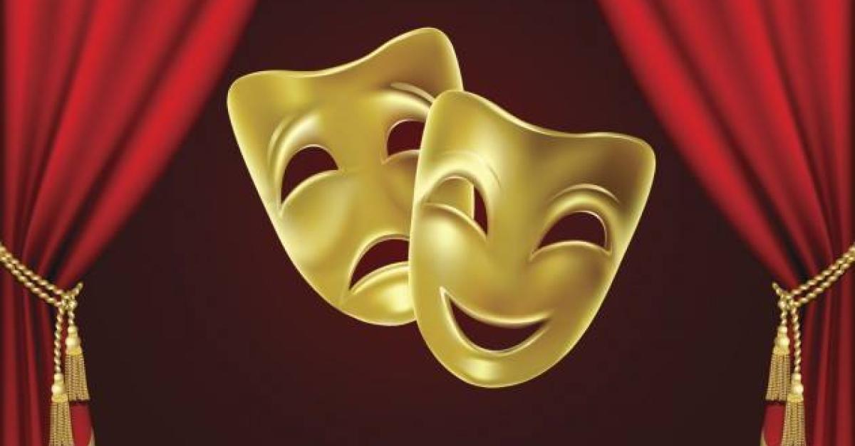 The two drama masks of comedy and tragedy.
