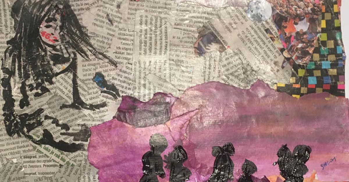 Walking, Walking, Walking mixed media