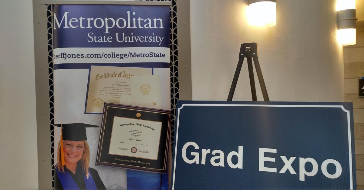 Grad Expo poster and sign