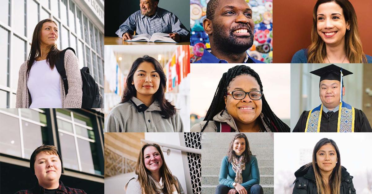 Mosaic of student portraits