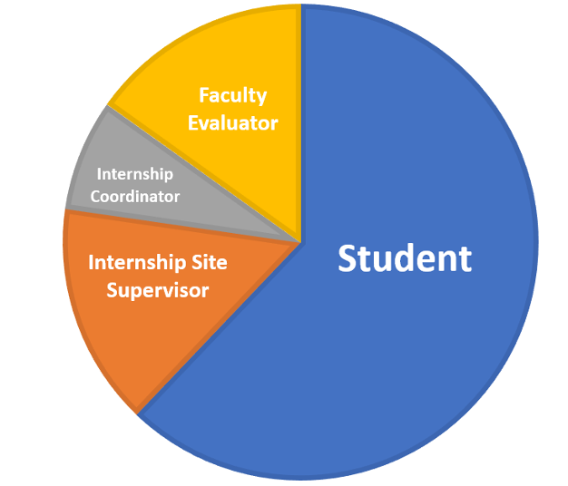 Pie chart of internship roles and responsibilities