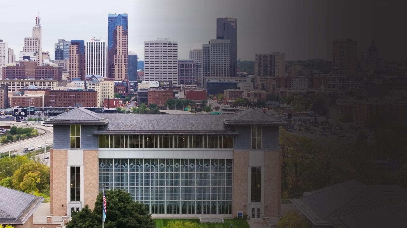 Metro State Saint Paul Campus as seen from a drone