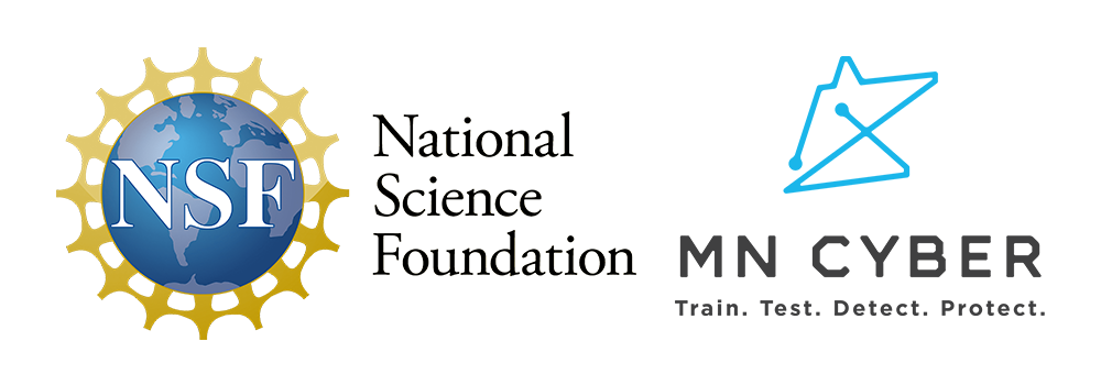 National Science Foundation emblem and the MN Cyber logo