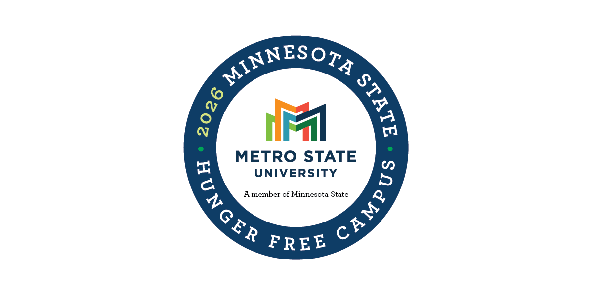 2026 Minnesota State Hunger-free campus badge attained by Metro State University