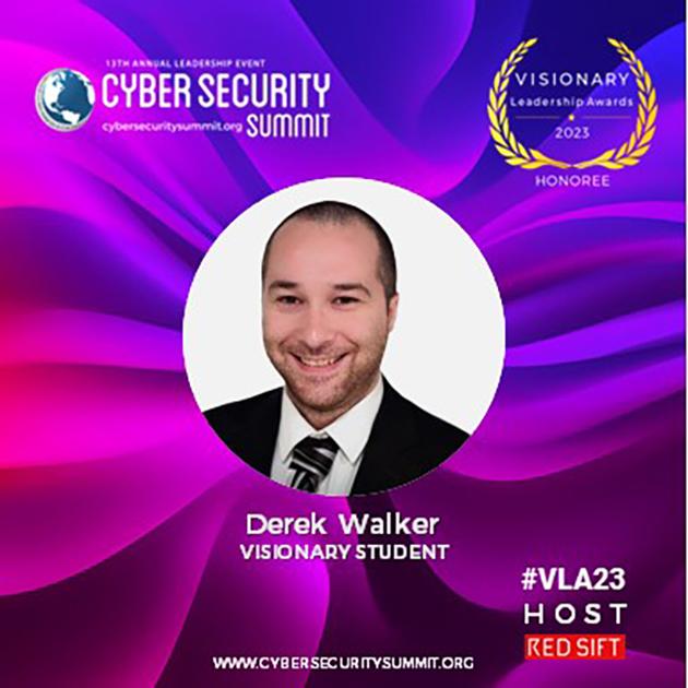 Cyber Security Summit Derek Walker Visionary Student Award winner