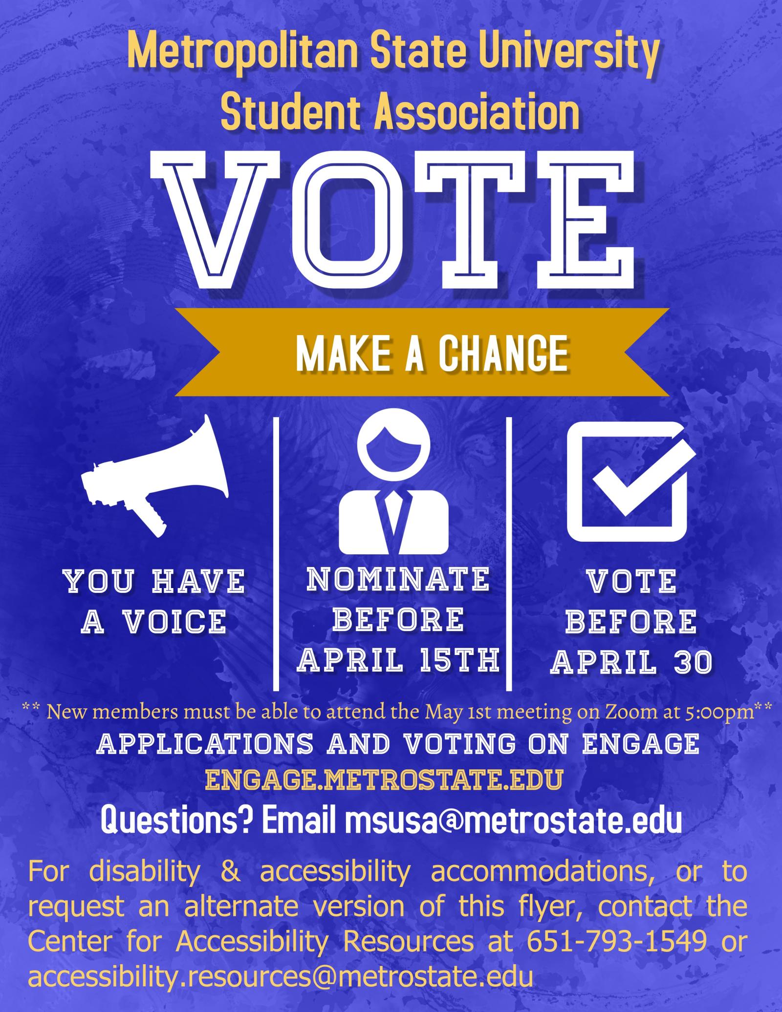 MSUSA election flyer