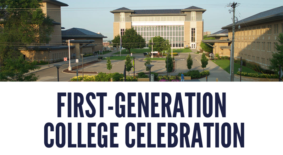 An image of the Saint Paul campus, above the words First-Generatin College Celebration